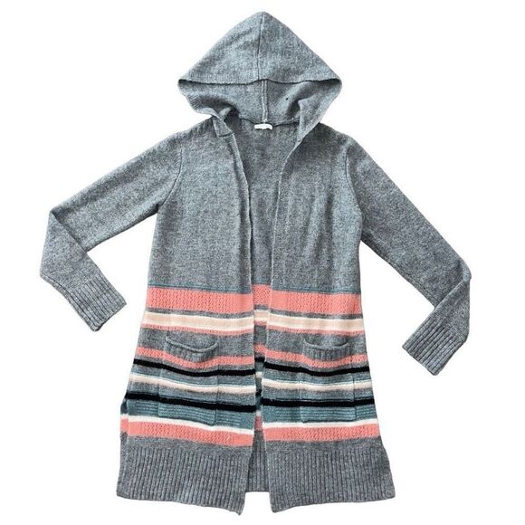 Maurices Open Front Striped Knit Cardigan Sweater Medium - Picture 1 of 6
